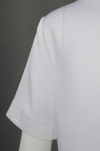 HL025 訂購白色酒店大堂制服 設計短袖員工制服 接待員制服 色丁布 酒店制服製造商 細節-3